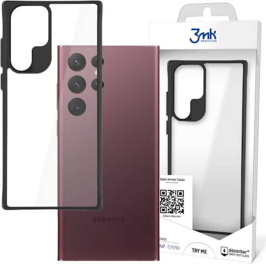 3MK Satin Armor+ Задна корица Силикон 1мм Черен (Galaxy S22 Ultra 5G)