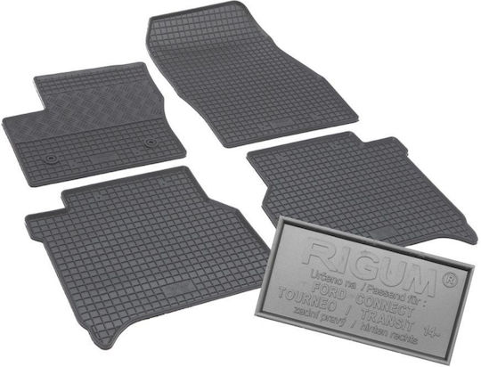 Rigum Set of Front and Rear Mats 4pcs for Kia Optima Ford Transit Connect / Edge / Tourneo Connect 2014-2022 Black