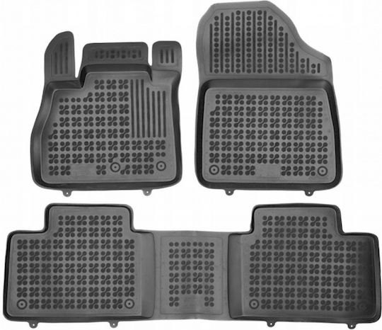 Rezaw Plast Set of Front and Rear Mats 3pcs Tray Type for Renault Grand Scenic 2016+ Black