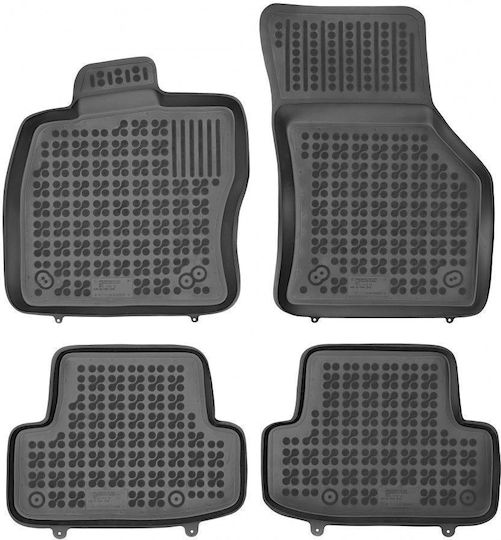 Rezaw Plast Set of Front and Rear Mats 4pcs Tray Type for Audi Q2 2016+ Black