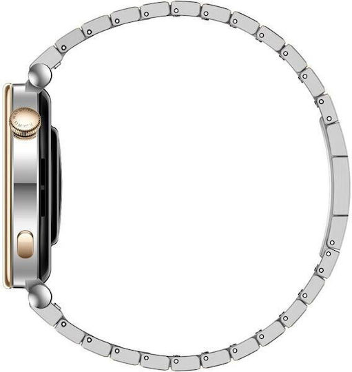 Huawei Watch GT 4 Stainless Steel 41mm Waterproof with Heart Rate Monitor (Silver Stainless Steel Strap)