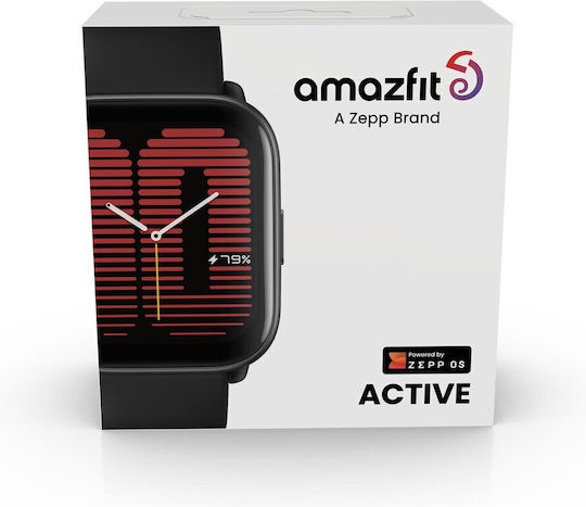 Amazfit Active Aluminium 42mm Waterproof Smartwatch with Heart Rate Monitor (Midnight Black)