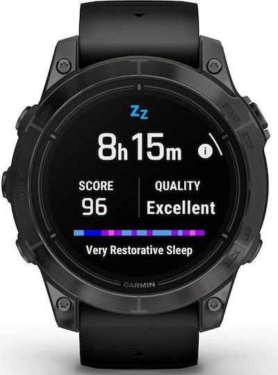 Garmin Epix Pro (Gen 2) Sapphire Edition Titanium 47mm Waterproof Smartwatch with Heart Rate Monitor (Carbon Grey DLC Titanium with Black Band)