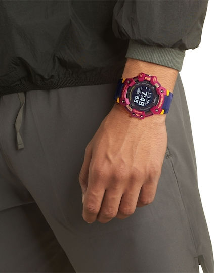 Casio GBD-H1000BAR Limited Edition FC Barcelona 55mm Smartwatch με Παλμογράφο (Μπλε)