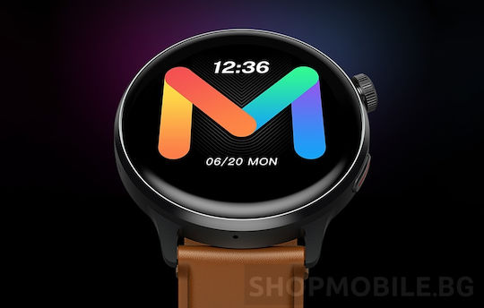 Mibro Watch Lite 2 με Παλμογράφο (Brown Leather & Black Silicone Strap)