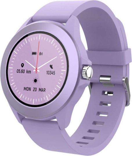 Forever Forever Colorum CW-300 43mm Smartwatch with Heart Rate Monitor (Purple)