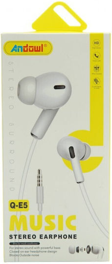Andowl Q-E5 In-ear Handsfree Ακουστικά με Βύσμα 3.5mm Λευκό