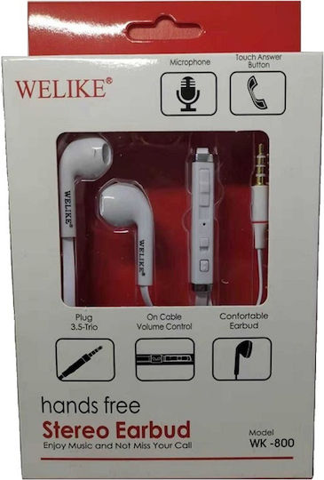 WK-800 Earbuds Freihändig Kopfhörer mit Stecker 3.5mm Weiß