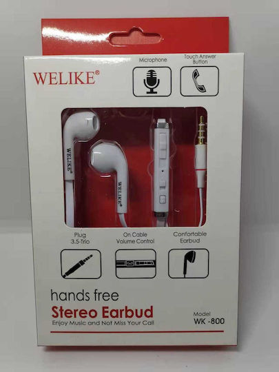 WK-800 Earbuds Freihändig Kopfhörer mit Stecker 3.5mm Weiß