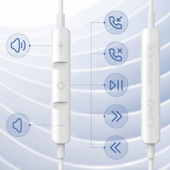 Linq Wired Earphones Jack 3.5mm Microphone Handsfree Kit Function White