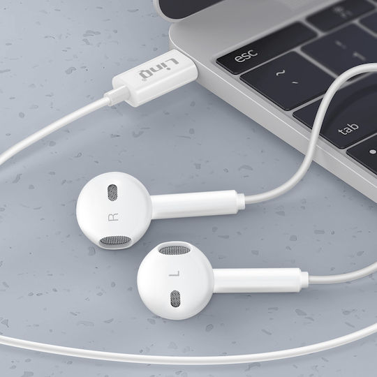 Linq USB-C Ohrhörer Steuerungstasten Länge 1,2 m Weiß