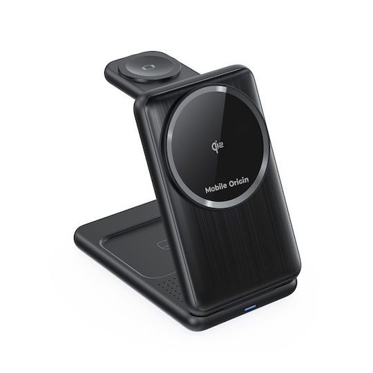 Mobile Origin Ασύρματος Φορτιστής Qi2 15W Power Delivery Μαύρος (PW8)