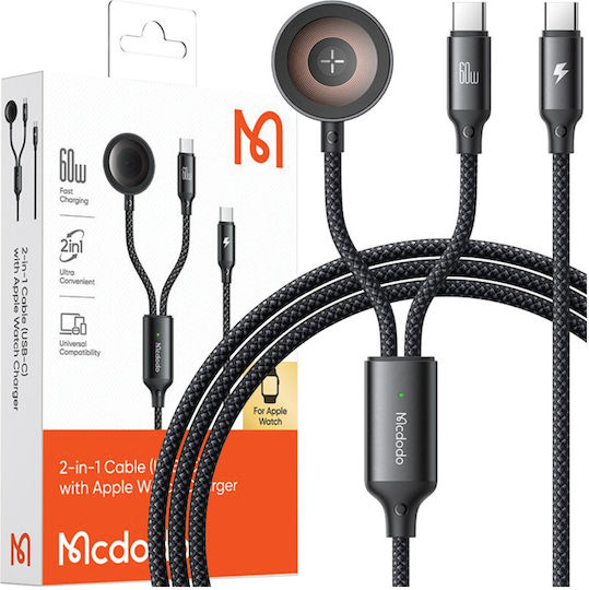 Mcdodo Ca-2200 2-in-1 Usb-c Cable + Apple Watch Charger 60w 1.2m