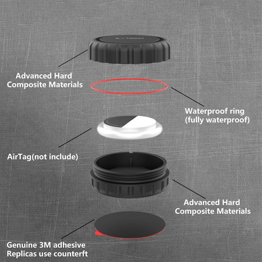 Tech-Protect 3M Pouch Θήκη για AirTag σε Μαύρο χρώμα