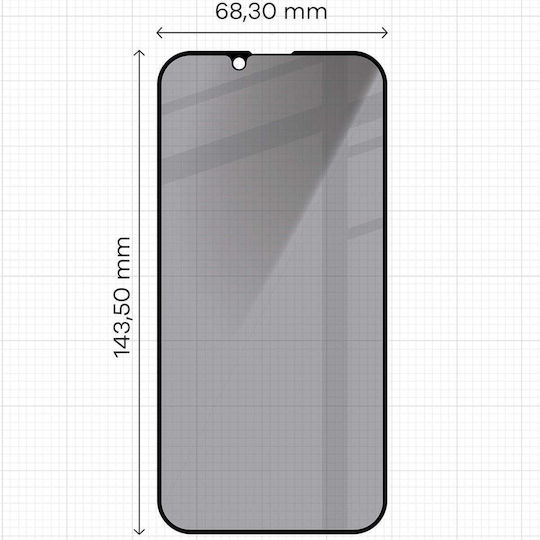 Bizon Blueo Tempered Glass Black Compatible with iPhone 17e 16e 14 13 13 Pro Xiaomi 13 Pro