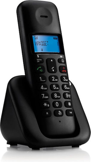 Motorola T302 Ασύρματο Τηλέφωνο Duo με Ελληνικό Μενού Μαύρο