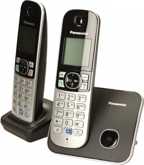 Panasonic KX-TG6812PDB Ασύρματο Τηλέφωνο Duo Μαύρο