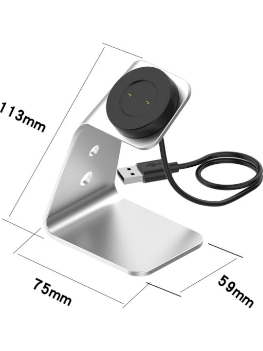 Magnetic Charger / Holder Алуминий Стойка Сребрист (Huawei Watch GT / GT2 - Часовник Huawei GT / GT2)