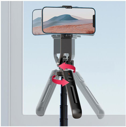 Blavec P-09 Selfie-Stick Handy-Stative Bluetooth mit Aufhelllicht Schwarz