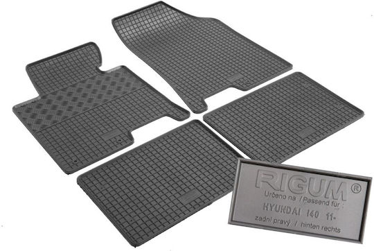 Rigum Set of Front and Rear Mats 4pcs for Hyundai i40 2011+ Black