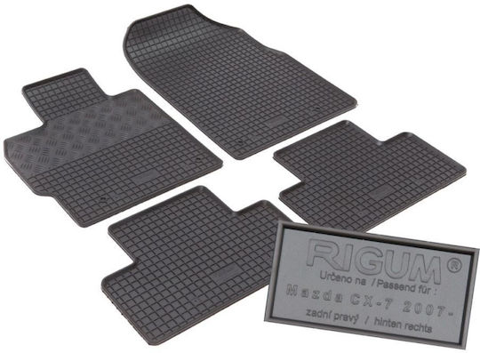 Rigum Set of Front and Rear Mats 4pcs for Mazda CX-7 2007+ Black