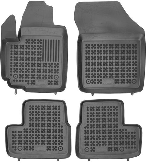 Rezaw Plast Set of Front and Rear Mats 4pcs Tray Type for Opel Agila 2008-2014 Black