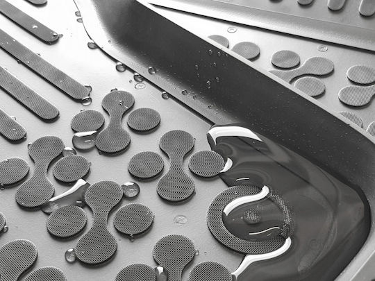 Rezaw Plast Satz Vorder- und Hintermatten Wannenartig 3Stück aus Gummi Tesla Modell S 2012 Schwarz