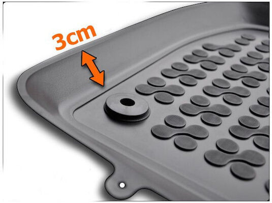 Rezaw Plast Set of Front and Rear Mats 4pcs Tray Type for Nissan Micra 2017+ Black