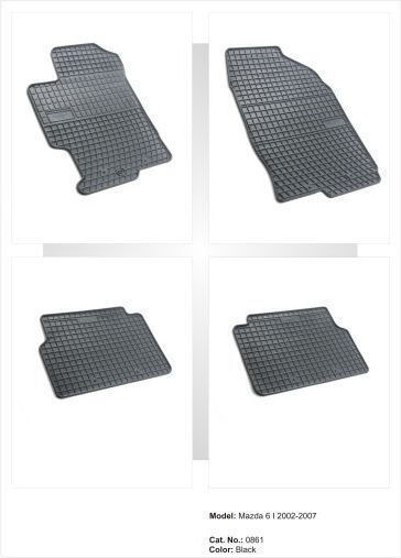 Frogum Set of Front and Rear Mats 4pcs for Mazda 6 2002-2007 Black