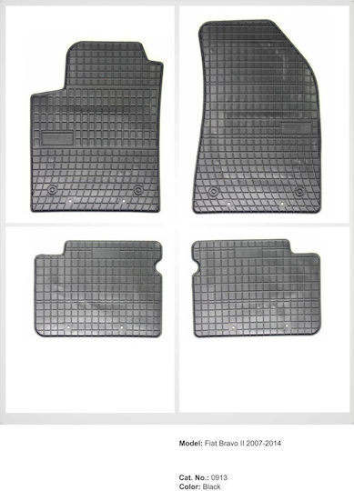 Frogum Σετ Μπροστινά και Πίσω Πατάκια 4τμχ για Fiat Stilo Alfa Romeo Giulietta 2002 Μαύρα