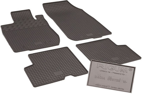 Rigum Set of Front and Rear Mats 4pcs for Dacia Duster 2010+ Black