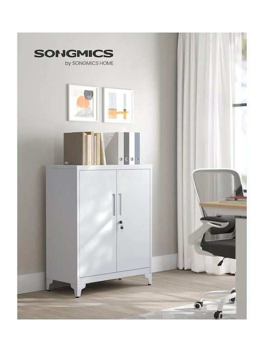 Cabinet de Birou Metalic cu încuietoare în Culoare Gri, 40x80x90cm