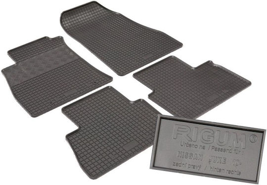 Rigum Set of Front and Rear Mats 4pcs for Nissan Juke 2010+ Black