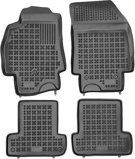 Rezaw Plast Set of Front and Rear Mats 4pcs Tray Type for Renault Megane 2008-2016 Black