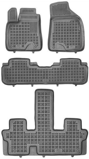 Rezaw Plast Set of Front and Rear Mats 4pcs Tray Type for Toyota Highlander 2013+ Black