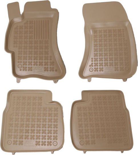 Rezaw Plast Satz Vorder- und Hintermatten Wannenartig 4Stück aus Gummi für Subaru Impreza 2007 Beige