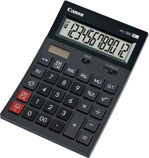 Canon AS-1200 Αριθμομηχανή 12 Ψηφίων σε Μαύρο Χρώμα