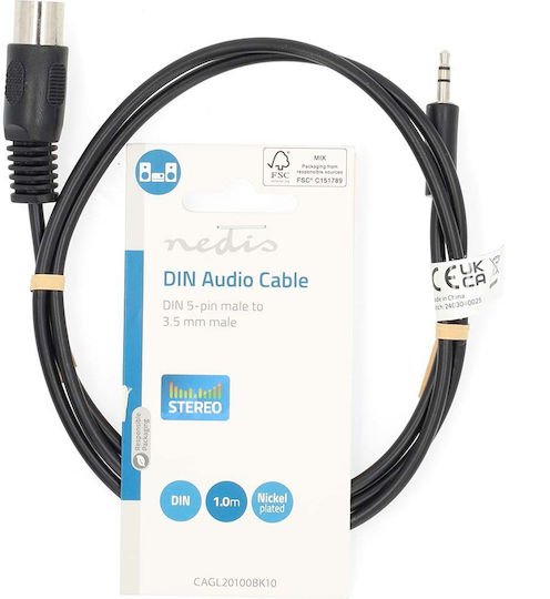 Nedis Audio Cable Din 5 Pin Male to Jack 3.5 mm Male 1m Black
