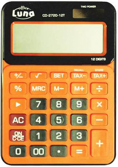 Luna CH-2720 Calculator Accounting 12 Digits in Orange Color 1pcs