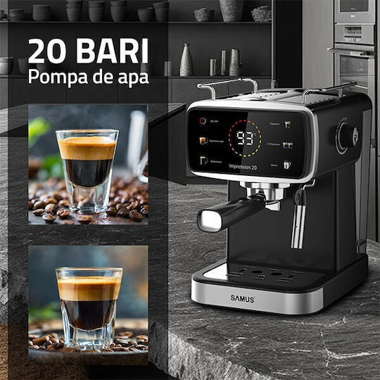 Samus Impression 20 Espressor Manual 1350W Presiune 20bar Negru