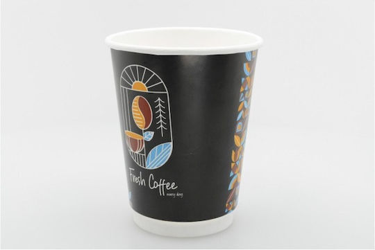 Fresh Disposable Cup Paper Double Wall Black 240ml 25pcs