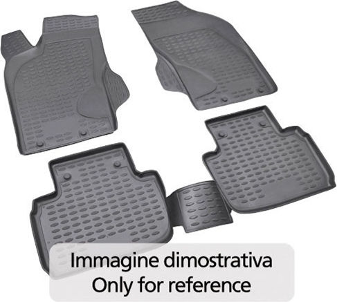 Novline Set of Front and Rear Mats 4pcs Tray Type for Volkswagen T-Roc 2017+ Black