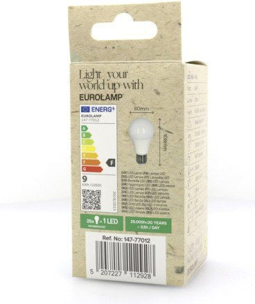 Eurolamp Λάμπα LED 8.8W 108mm για Ντουί E27 και Σχήμα A60 Θερμό Λευκό 810lm