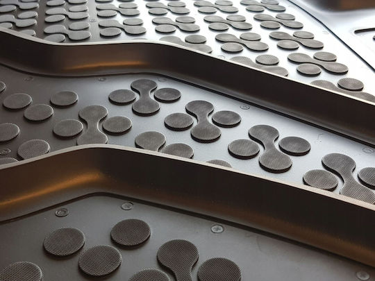 Rezaw Plast Satz Vorder- und Hintermatten Wannenartig 3Stück aus Gummi für Ford Große Tourneo 2013+ Schwarz