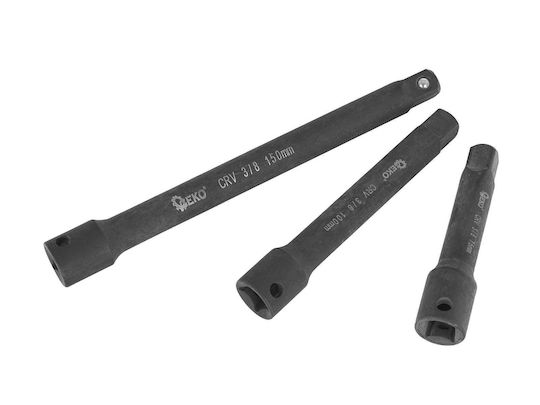 Impact Tube Adapter Set 1/4" 3/8" 1/2" Cr-v 9 Elements Geko G10531