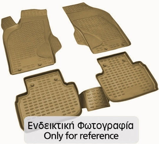Novline Set of Front and Rear Mats 4pcs Tray Type for Mercedes-Benz E Class 2002-2009 Beige