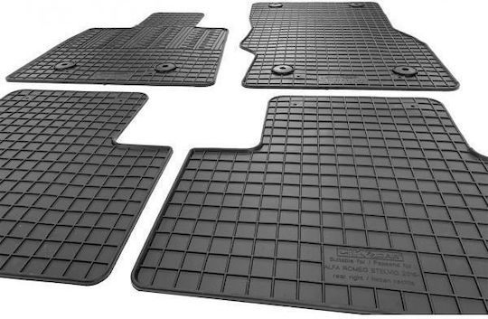 Cik Set of Front and Rear Mats 4pcs for Alfa Romeo Stelvio 2017+ Black