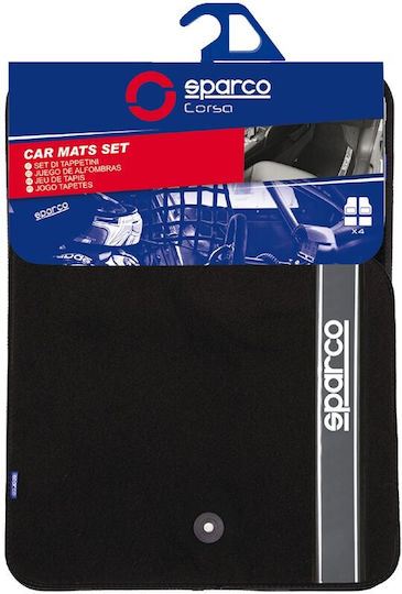 Sparco Set Covorașe Față și Spate Universal 4buc din Covor Gri / Negru