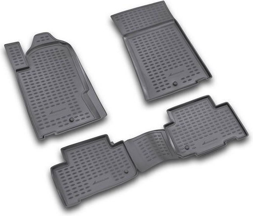 Novline Set of Front and Rear Mats 4pcs Tray Type for Ssangyong Rexton 2006-2012 Black