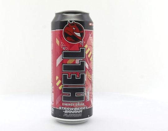 Hell Energy Drink STRAWBERRY-BANANA με Ανθρακικό 500ml
